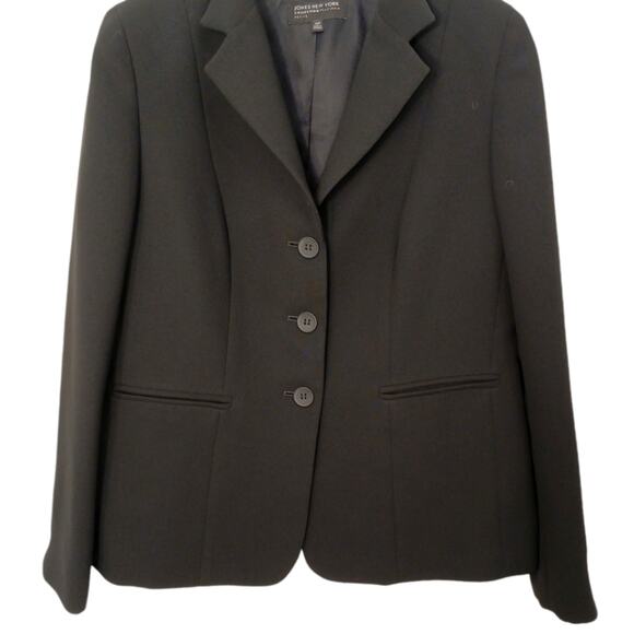 Jones New York Suit Jacket Sz 10P Black Career Preppy Collection Platinum Power - Picture 1 of 12
